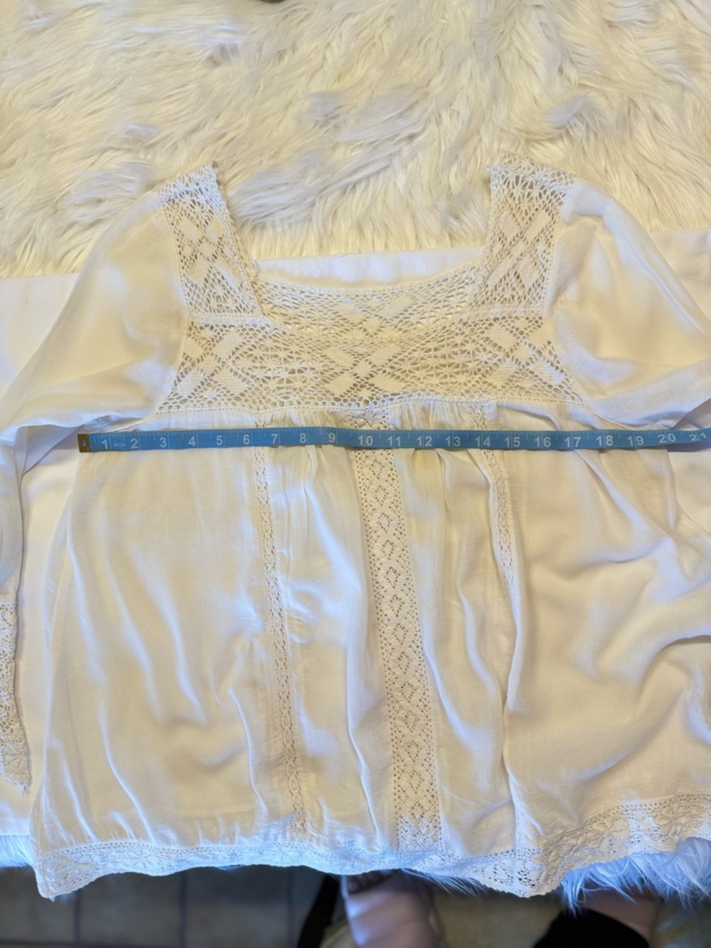 Vintage Spell Designs Sunday Feels Lace Trim Blouse in Medium - Picture 12 of 16
